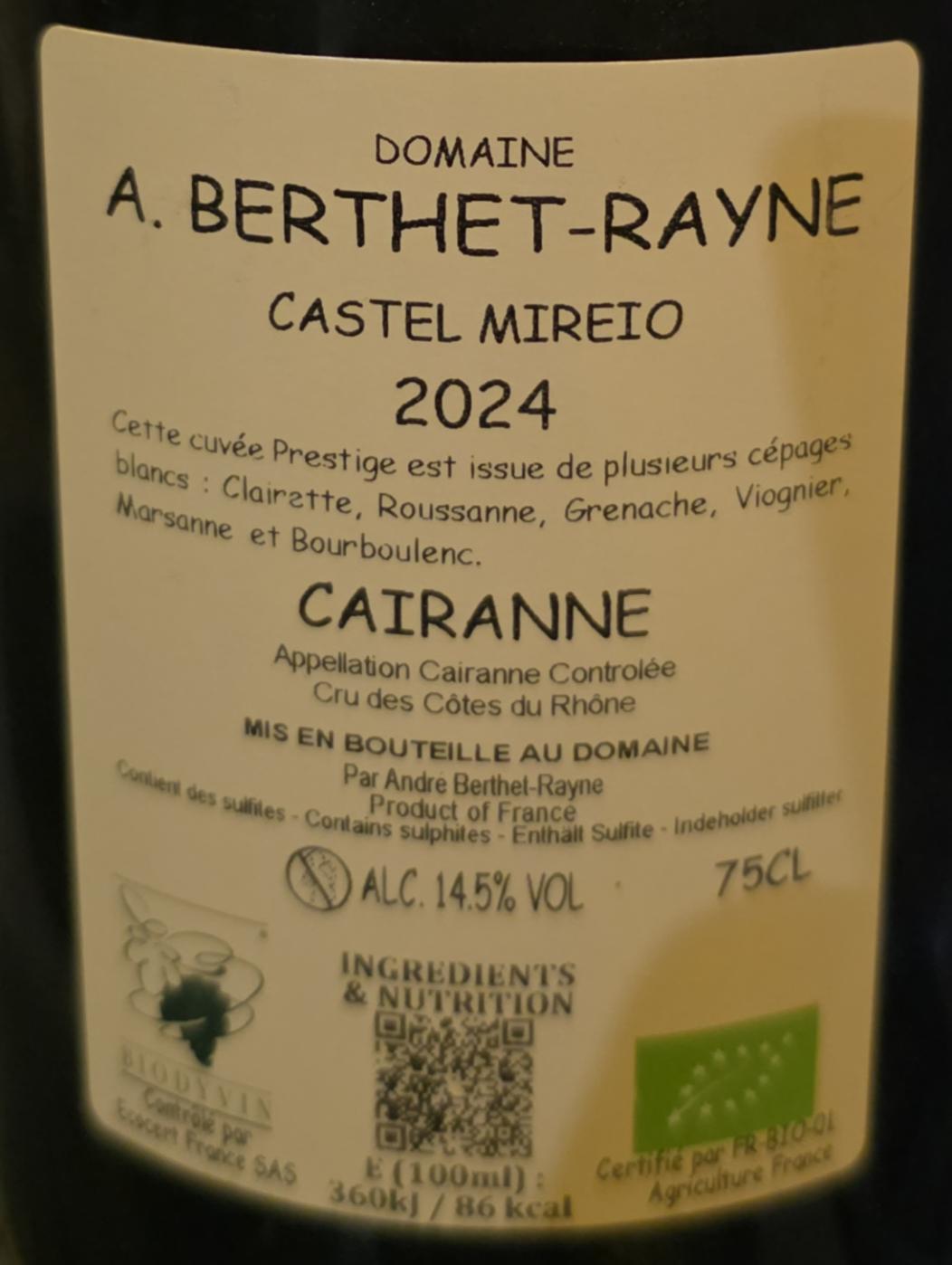 Domaine A. Berthet Rayne - Cairanne - Cuvee Castel Mireio -  - Bild 2